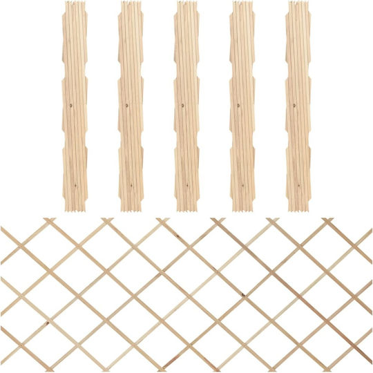 Grătare Pliabile De Grădină Din Lemn Cu Design În Grilă Romb Bej 80x180cm 5 Piese