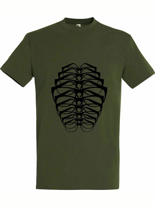 T-shirt Unisex " Rayban Sonnenbrille Illusion ", Armee