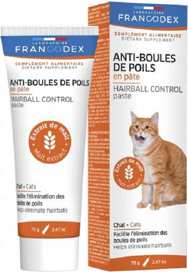 Francodex Anti-Hairball Cat Nutrition Supplement Pasta for Hairball Care 70g