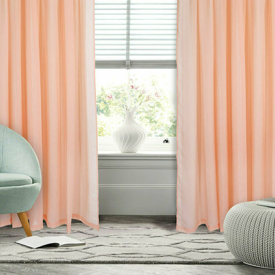 Das Home 2194 Pencil Pleat Curtain Salmon 450x270cm