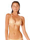 Triangle Bikini Top with Adjustable Straps Orange Polka Dot