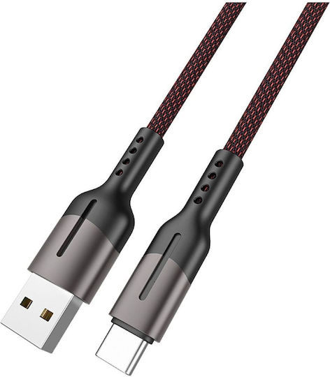 Lamtech Braided / Regular USB 2.0 Cable USB-C male - USB-A 100W PD Μαύρο 1.2m LAM111849