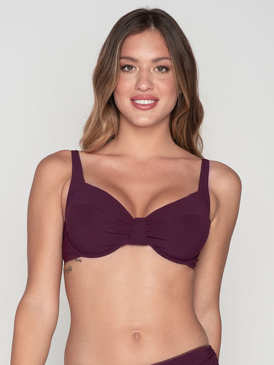 Luna Blue Sense Bikini Σουτιέν με Ενίσχυση Μωβ
