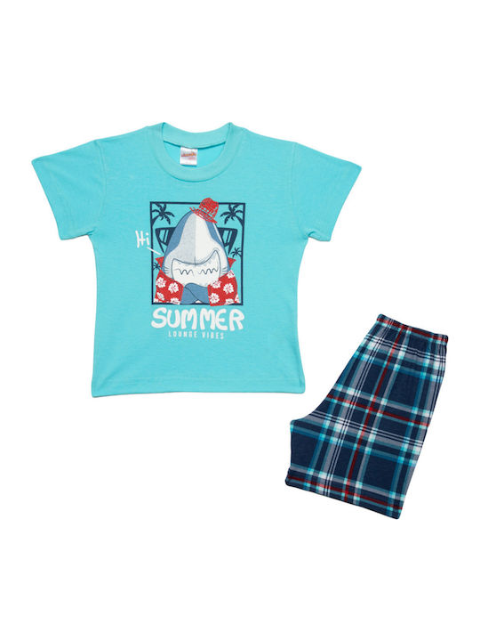 Minerva Kids' Pajamas Summer Turquoise Vibes