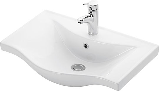 Martin Basic 65 Ένθετος Νιπτήρας Πορσελάνης 65x46x14cm Γυαλιστερή Πορσελάνη