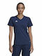 Adidas Entrada 22 Damen Sport T-Shirt mit V-Ausschnitt Marineblau