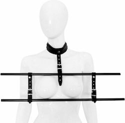 Kiotos Leather Collar & Nipple Clamps Комплект за Връзване на Шия и Крайници Black