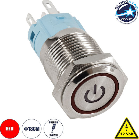 GloboStar On-Off switch Pushbutton with Lighting Push On Red 1pcs