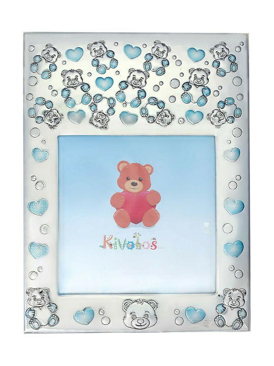 Slevori Παιδική Κορνίζα Ασημένια Μπλε 10x10cm