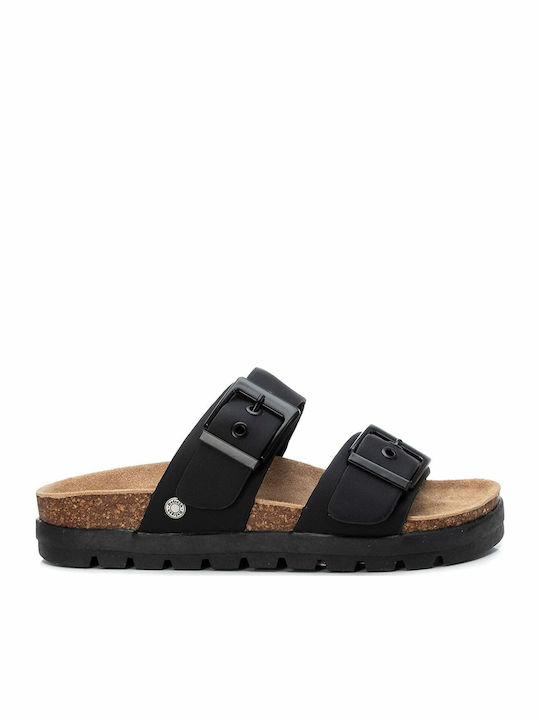 Refresh Γυναικεία Σανδάλια Flatforms Μαύρα