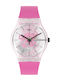 Swatch Daze Men's Watch 41mm Battery with Pink Rubber Strap