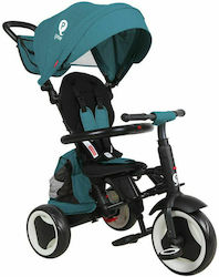 Q Play Παιδικό Τρίκυκλο Ποδήλατο Πτυσσόμενο, Μετατρεπόμενο με Χειρολαβή Γονέα & Σκίαστρο Rito Plus για 10+ Μηνών Πράσινο