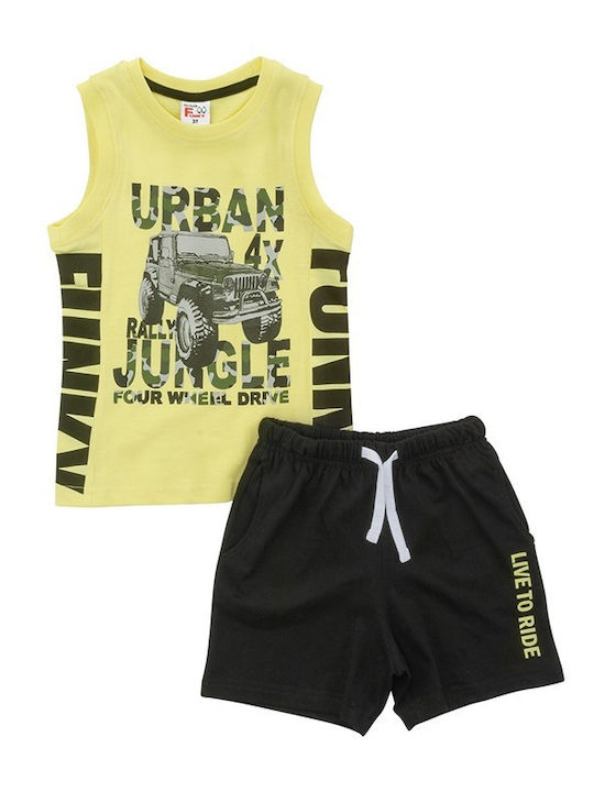 Funky Kids Set with Shorts Summer 2pcs Yellow