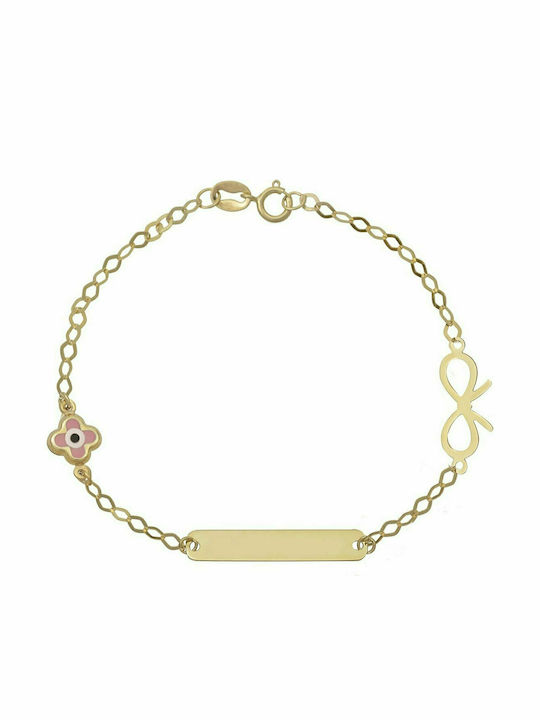 Filva Oro Kids Bracelet ID from Gold 14K with Evil Eye