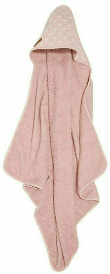 Little Dutch Hooded Baby Bath Towel Lilly Leaves Pink