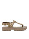 Marlena Leather Women's Flat Sandals Anatomic Olive