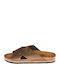 Leder Herrensandalen in Tabac Braun Farbe