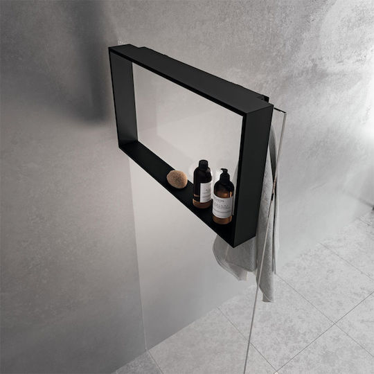 Novellini Frame An der Wand montiert Badezimmerregal Metallisch 40x10x60cm Schwarz