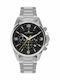 Jacques Lemans Liverpool Ανδρικό Ρολόι 44mm Χρονογράφος Μπαταρίας με Ασημί Μεταλλικό Μπρασελέ