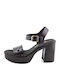 Din piele Sandale Negre