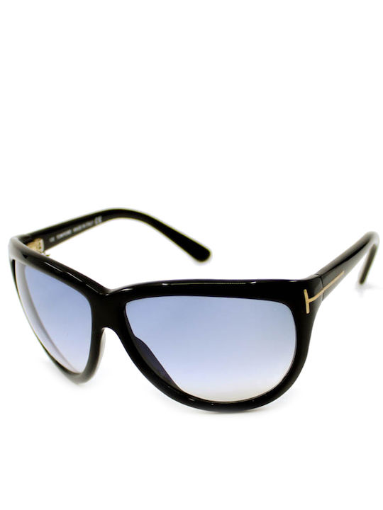 Tom Ford Women's Sunglasses with Black Plastic Frame and Gray Gradient Lens TF128 01B