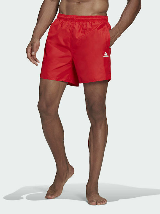 Solid Men's Swimwear Shorts Red