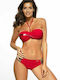 Marko Bikini Set Strapless Top & Slip Bottom Red