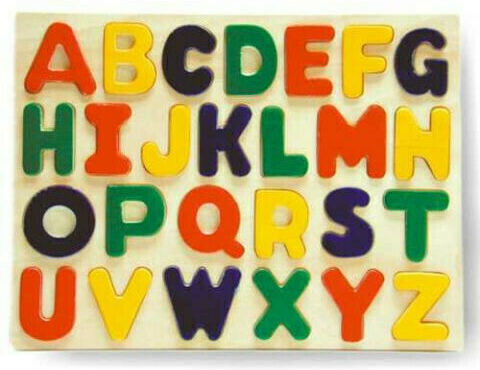 Wooden Kids Peg Puzzle Learning the Latin Alphabet for 2+ Years 26pcs Anelixi
