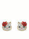 Mertzios.gr Hello Kitty Kids Earrings Studs from Gold 14K