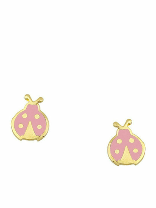 Mertzios.gr Gold Studs Kids Earrings 14K