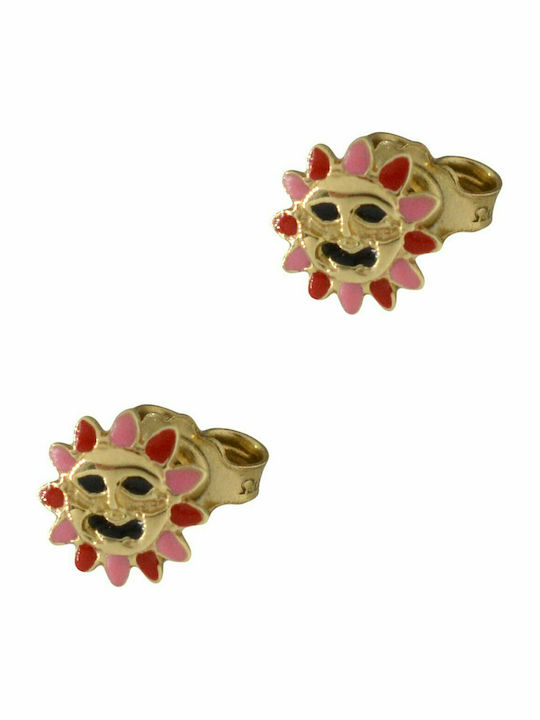 Mertzios.gr Gold Studs Kids Earrings Daisies