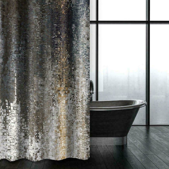 Saint Clair Abstract 101 Κουρτίνα Μπάνιου Υφασμάτινη 180x200 cm Anthracite