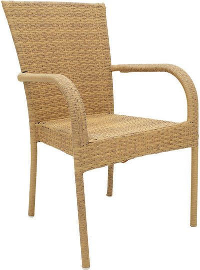 Fotoliu de exterior Rattan Laura Natural 58x58x90cm