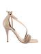 Fabric Sandals with Strass Nude