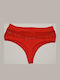 High Waist Women's Brazil Red
