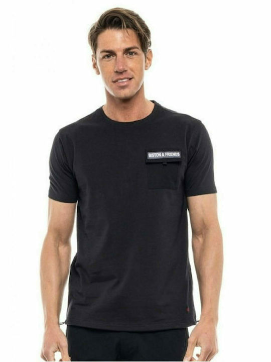 Biston T-shirt Bărbătesc cu Mânecă Scurtă Negru