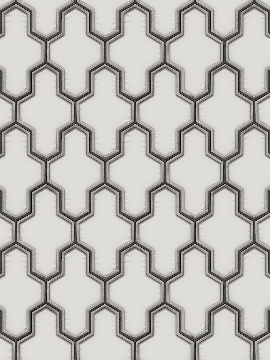 Wallpaper Fabric White/Black L1000xW53cm Washable