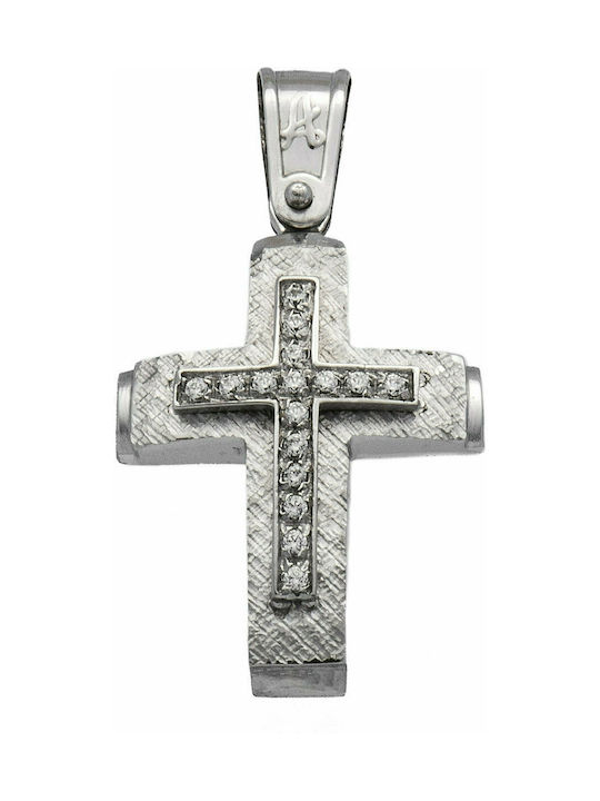 Mertzios.gr White Gold Cross 14K