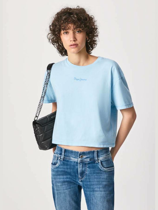 Pepe Jeans Nina Damen Crop T-shirt Dazed Blue