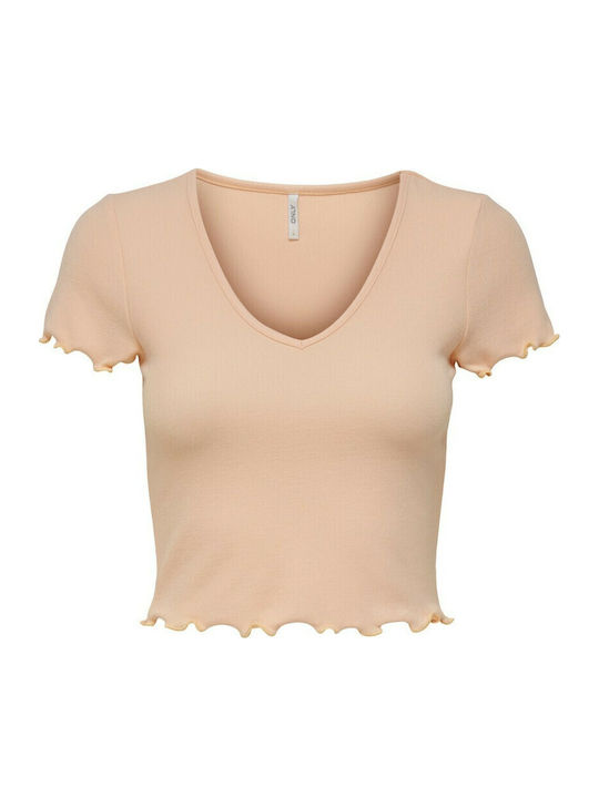 Only Γυναικείο Καλοκαιρινό Crop Top Κοντομάνικο...