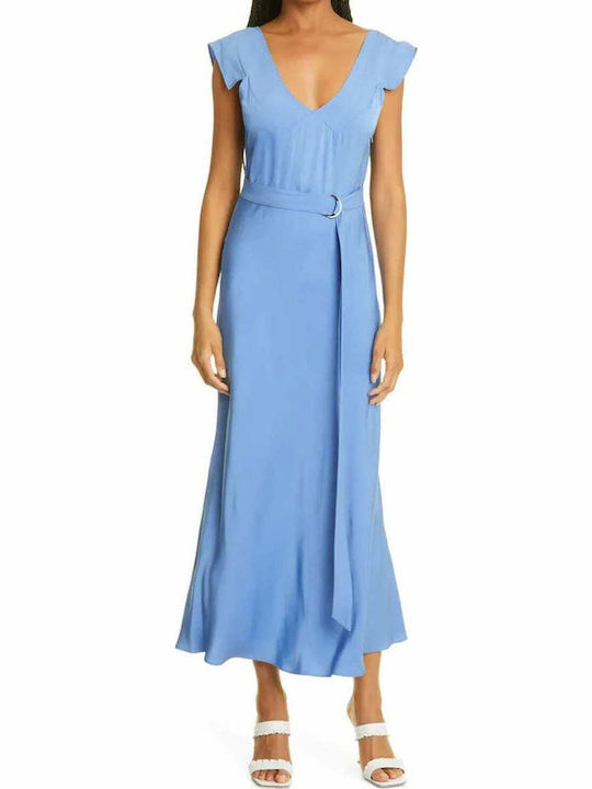 Summer Midi Dress for Wedding Christening Blue