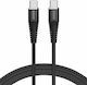 Savio USB 2.0 Cable USB-C Male - USB-C 100W PD Black 1m
