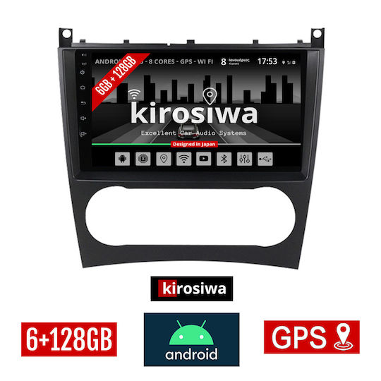 Kirosiwa Ηχοσύστημα Αυτοκινήτου για Mercedes-Benz C Class / CLC Class 2004-2008 (Bluetooth/USB/AUX/WiFi/GPS) με Οθόνη Αφής 9"