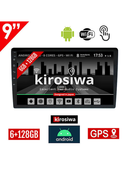 Kirosiwa Sistem Audio Auto 2DIN (Bluetooth/USB/WiFi/GPS) cu Ecran Tactil 9"