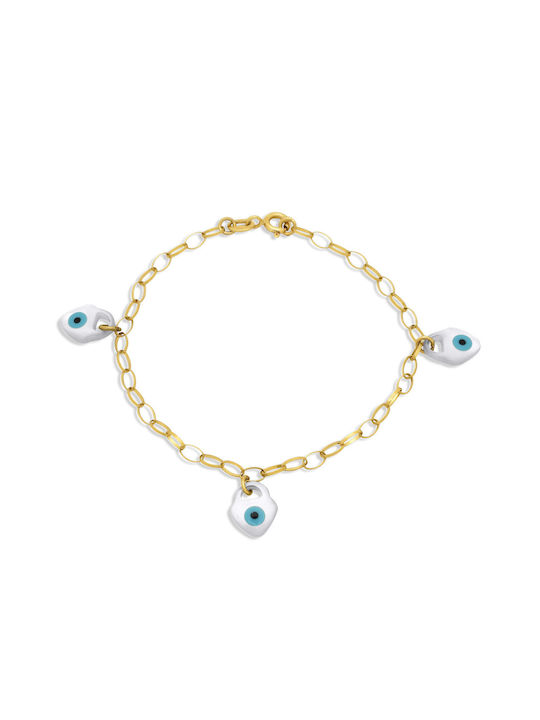 14K Gold bracelet with eyes