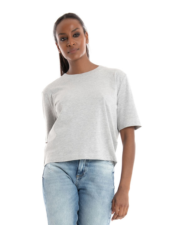 Only Damen Crop T-Shirt Gray