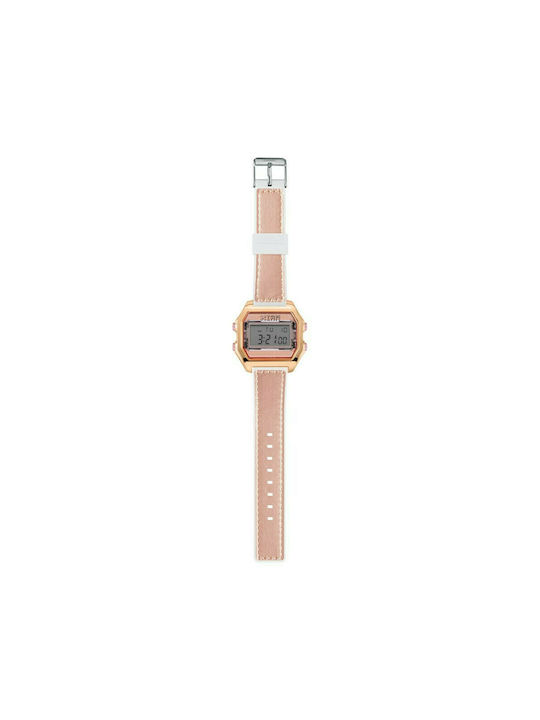 I AM Digital Watch with Pink Rubber Strap