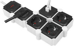 LogiLink LPS276U Захранваща Лента 4 Изхода с Кабел 1.5м