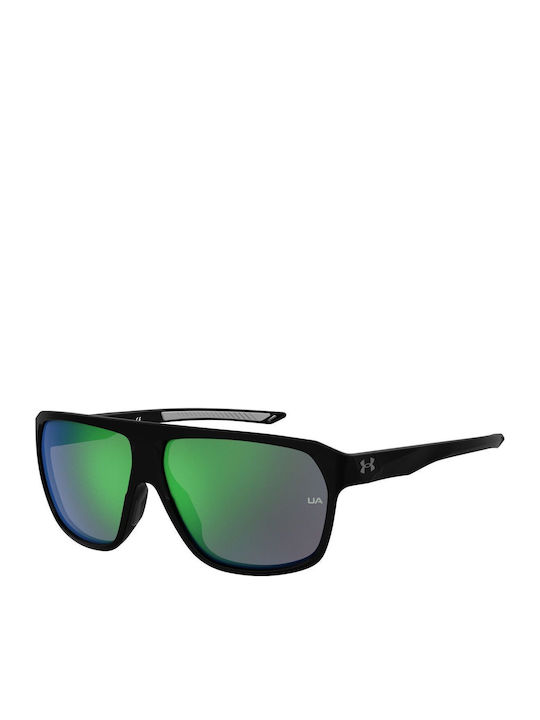 Under Armour Men's Sunglasses with Black Plastic Frame and Green Mirror Lens UA Dominate 807/V8