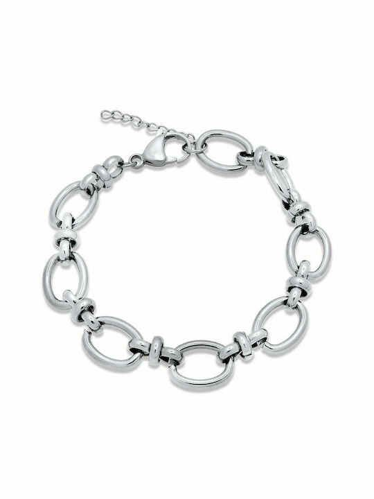 Circle Silver Bracelet 10MM Βραχιόλι από ανοξείδωτο ατσάλι 316L 16-17 cm